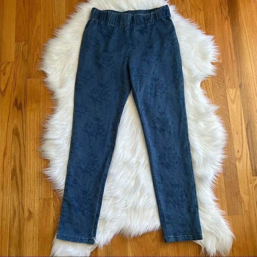 Women’s Soft Surroundings Blue Floral Print Jeans Small